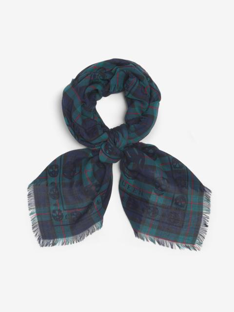 Alexander McQueen Tartan Skull Foulard