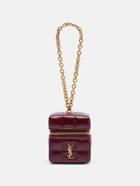 SAINT LAURENT Cassandre Mini leather pouch on chain