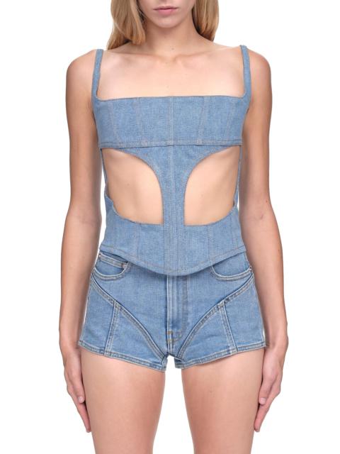 MUGLER Illusion Denim Corset
