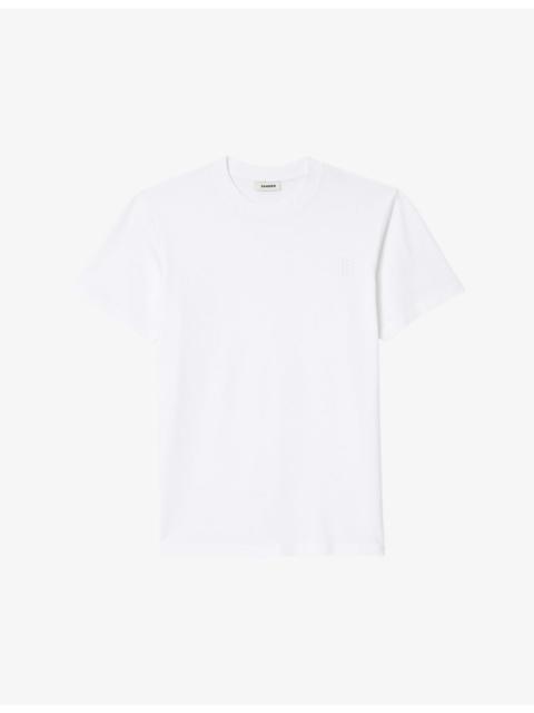 Sandro Logo-embroidered regular-fit cotton T-shirt