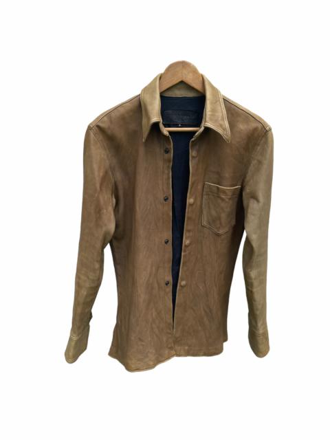 Other Designers Isamu Katayama Backlash - Distressed Cow Leather Button Coat Jacket