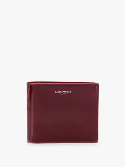 SAINT LAURENT Saint Laurent Men Patent Leather Wallet With Engraved Logo On The Front