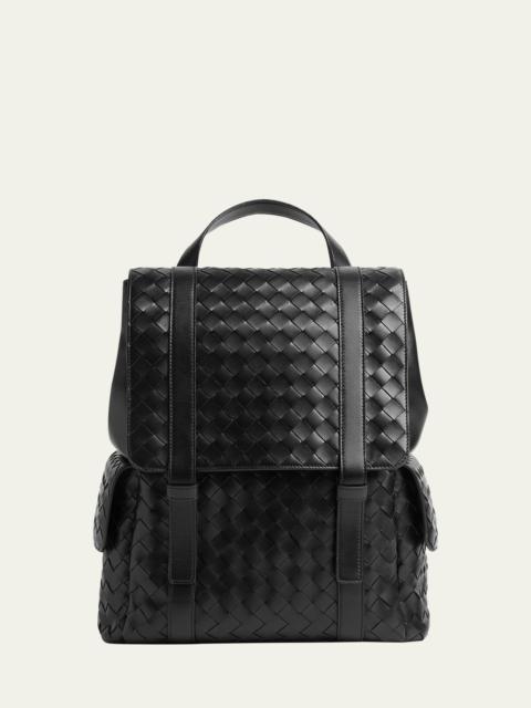 Men's Intrecciato Leather Backpack