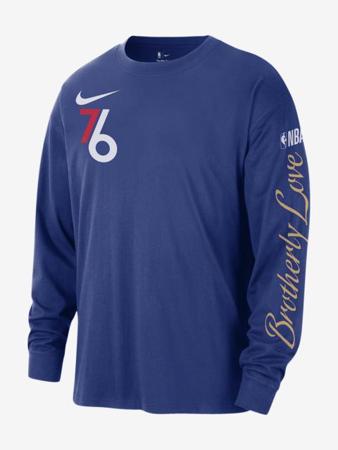Nike Philadelphia 76ers Courtside City Edition Men's Nike NBA Max90 Long-Sleeve T-Shirt
