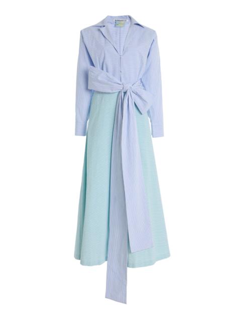 BERNADETTE Exclusive Riviera Clarence Striped Cotton Maxi Shirt Dress stripe