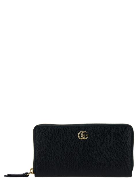 GUCCI Gucci Women Black Wallet With Zip And Interlocking G In Leather Woman