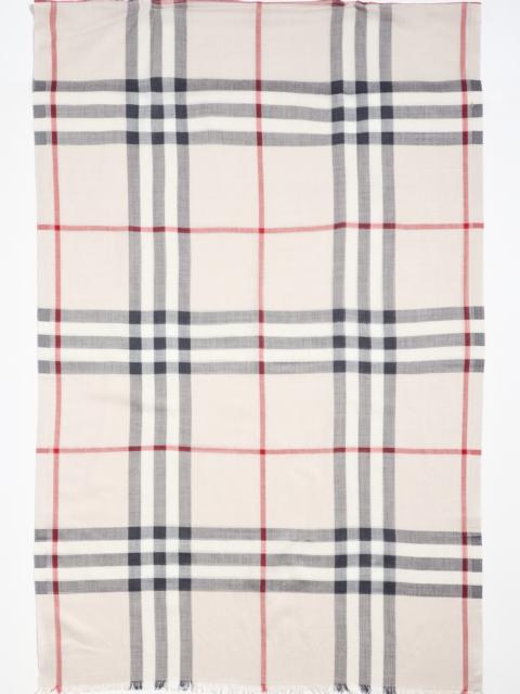Burberry Wide Check Wool Silk Gauze Scarf