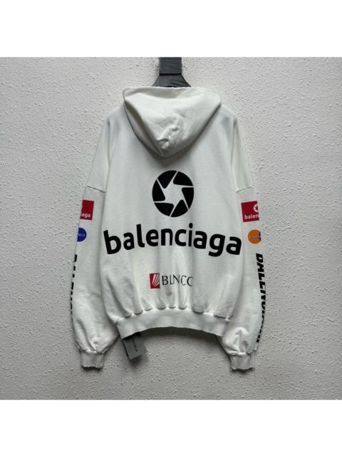BALENCIAGA Balenciaga Racing Letter Logo Print Hooded Sweater