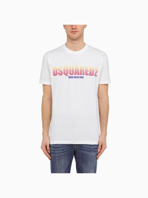 Dsquared2 White T Shirt With Multicoloured Logo