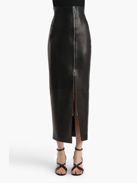 KHAITE Khaite Gres Plongé Leather Pencil Skirt in Black at Nordstrom