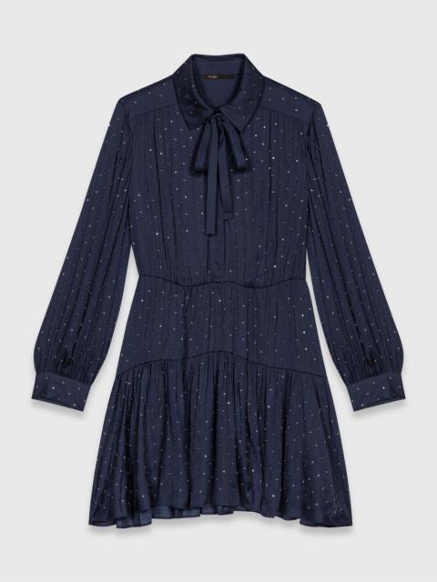 maje Studded flowing shirt dress