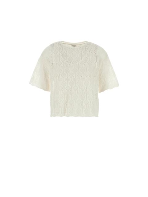 Bottega Veneta BOTTEGA VENETA Fish White Lace Top New And Authentic (Women'