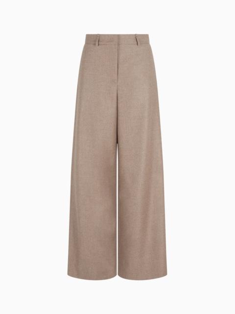 GIORGIO ARMANI Wide-leg trousers in cashmere flannel
