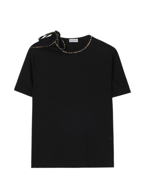 Burberry Burberry Women Check Bow Cotton T-Shirt