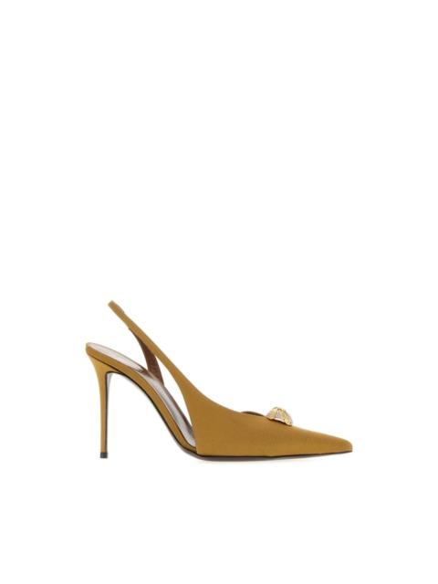 Giuseppe Zanotti GIUSEPPE ZANOTTI Raquel Brown 105mm Fabric Pumps New & Authe