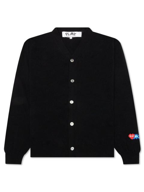 Comme des Garçons PLAY COMME DES GARCONS PLAY X THE ARTIST INVADER BUTTON CARDIGAN - BLACK