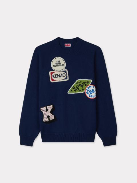 KENZO 'KENZO Badges' embroidered jumper in cotton wool