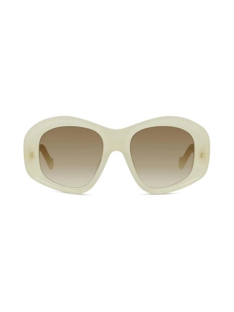 Loewe Loewe Anagram 51mm Geometric Sunglasses in Ivory /Gradient Brown at Nordstrom