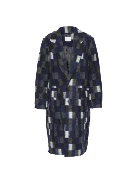 HENRIK VIBSKOV FLAT COAT - BRUSHED BLACK SQUARES