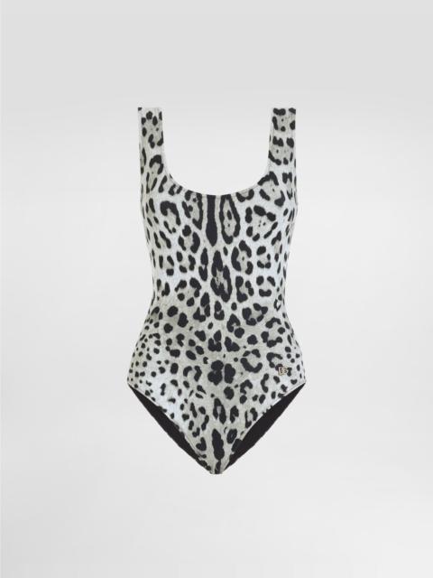 Dolce & Gabbana Leopard-print one-piece racing swimsuit