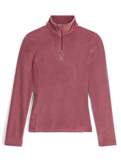 SPYDER Womens Shimmer Bug Half Zip T-Neck - Acai