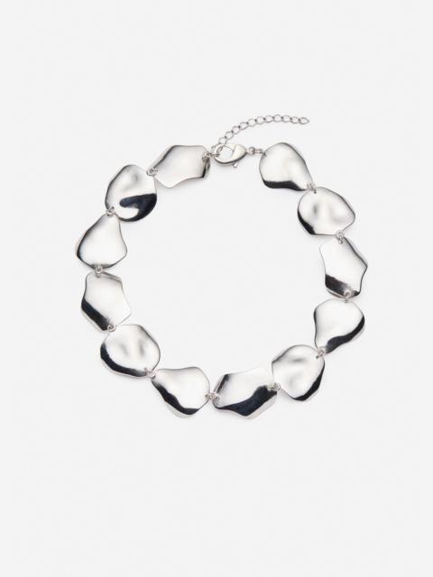 MAGDA BUTRYM Sculpted petal link necklace in silver
