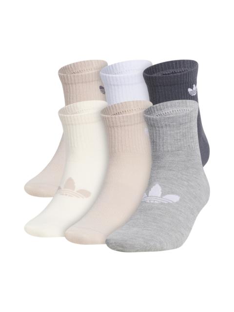 adidas adidas Gender Inclusive Originals Superlit Assorted 6-Pack Quarter Socks in Beige/Grey/Wonder White 