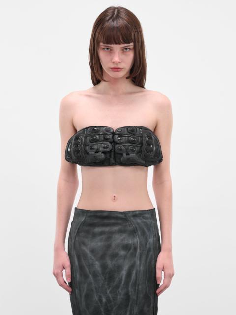 VETEMENTS Black Moto Gloves Leather Bra