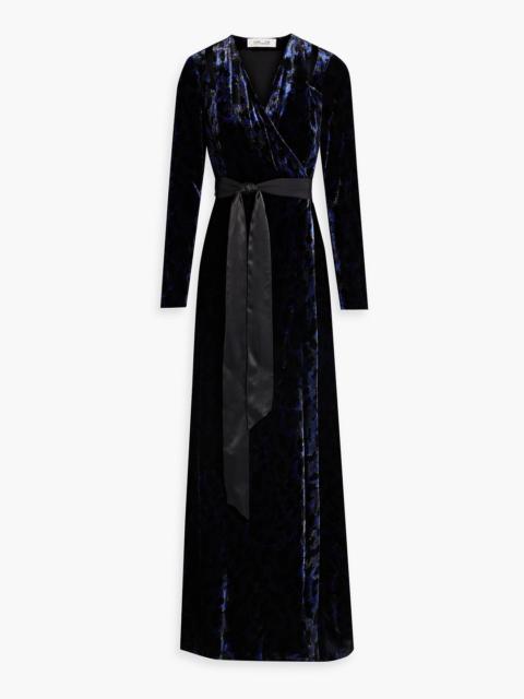 DIANE VON FURSTENBERG Pogue devoré-velvet maxi wrap dress