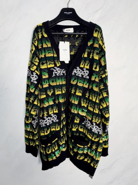 CELINE Celine SS22 X Sophy Hollington Runway Artist Floral V-Neck Knit Cardigan
