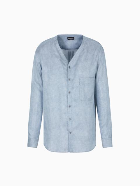 GIORGIO ARMANI SHIRT IN PRINTED SILK TWILL