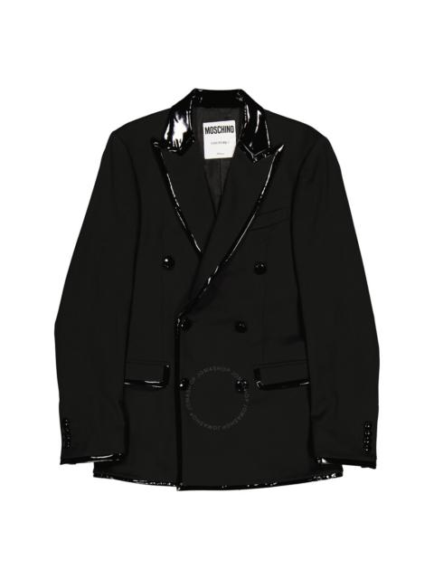 Moschino Moschino Black Double-Breasted Piped Blazer, Brand Size 46 (US Size 36)