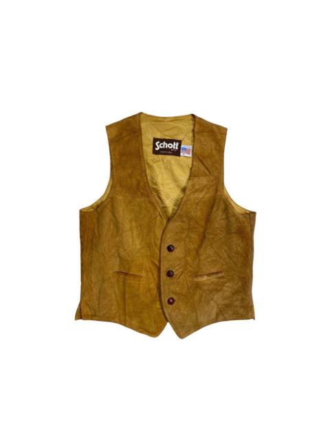Schott Vintage Schott Suede Leather Vest Jacket