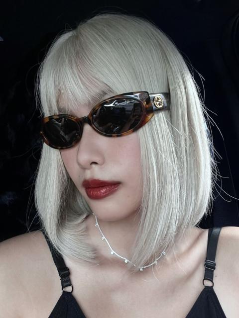GUCCI Vintage Gucci GG Tortoise Frame Oval Sunglasses