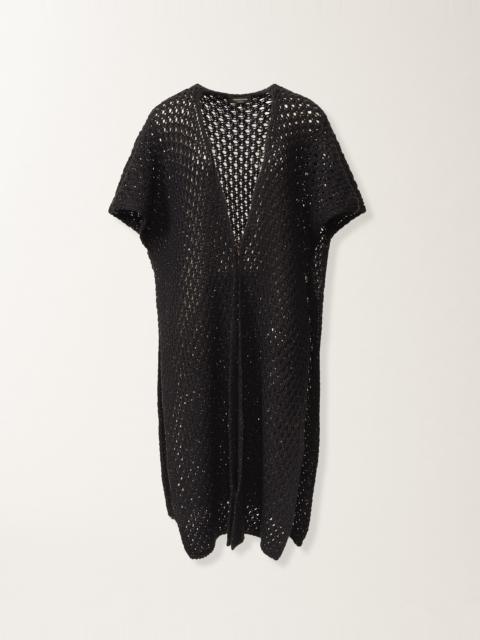 FABIANA FILIPPI Cape in Platinum and midnight blue micro sequins