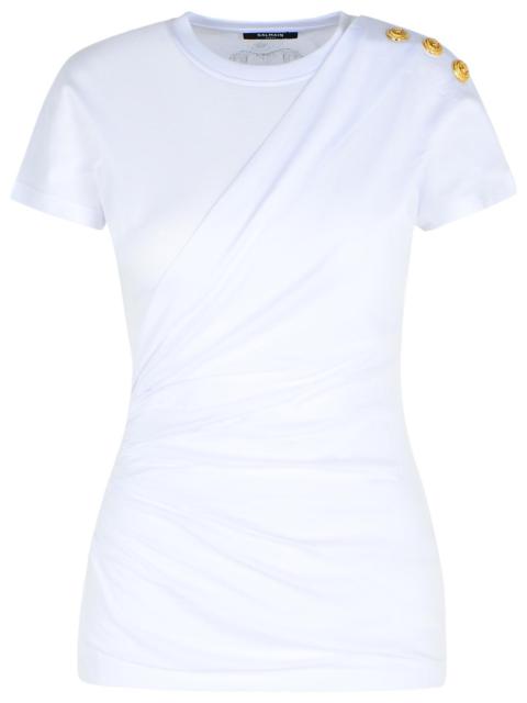 Balmain Balmain White Cotton T-Shirt Women