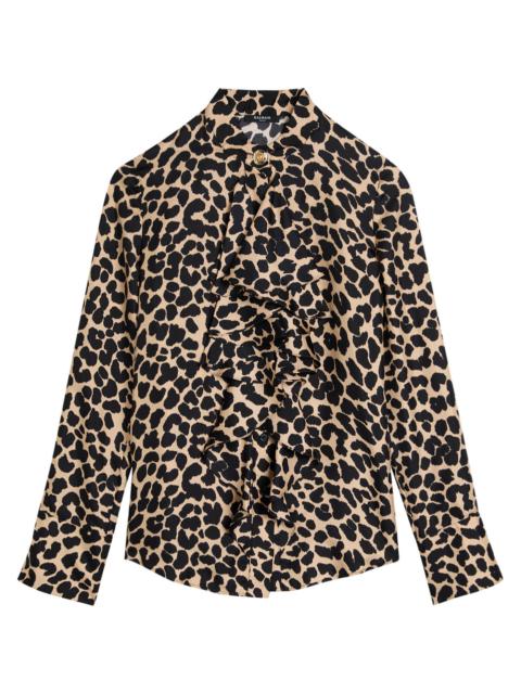 Balmain Balmain Leopard-print Silk Blouse
