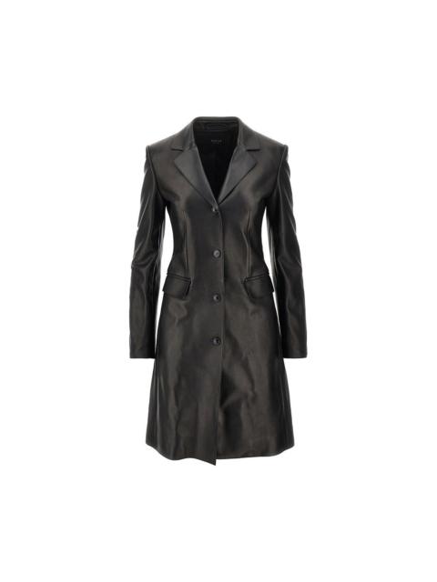 GUCCI Gucci Nappa Leather Single-breasted Coat Black