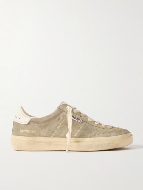 Golden Goose Soul-star Distressed Leather-trimmed Suede Sneakers
