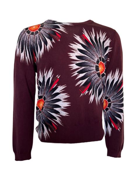 Other Designers Cotton Flower Print Sweater