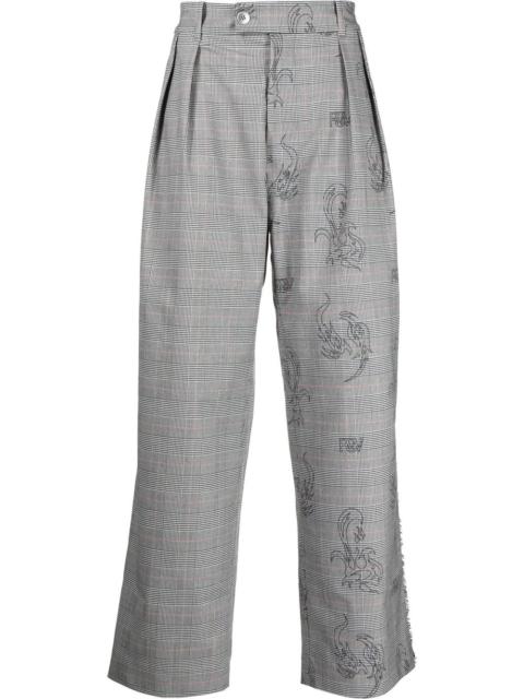 FENG CHEN WANG plaid straight-leg trousers
