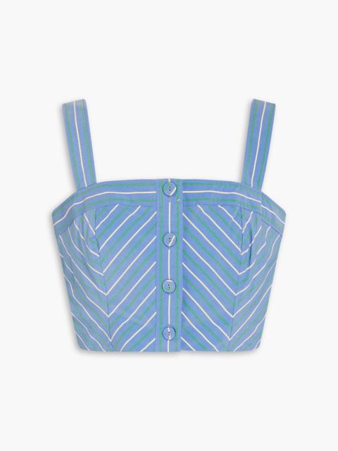 VERONICA BEARD Milton cropped striped poplin top