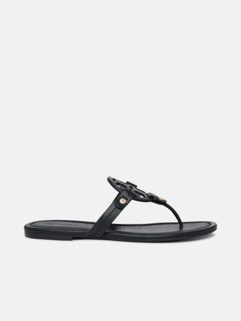 TORY BURCH 'MILLER' BLACK LEATHER FLIP-FLOPS