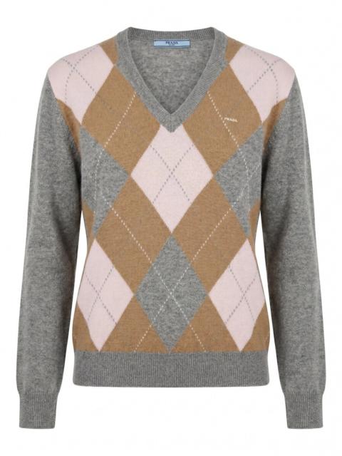 Prada Prada Women Cashmere Argyle Sweater