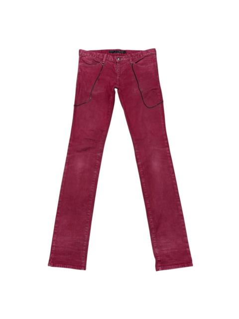 Other Designers Schlussel Brass Red Denim Skinny Jeans