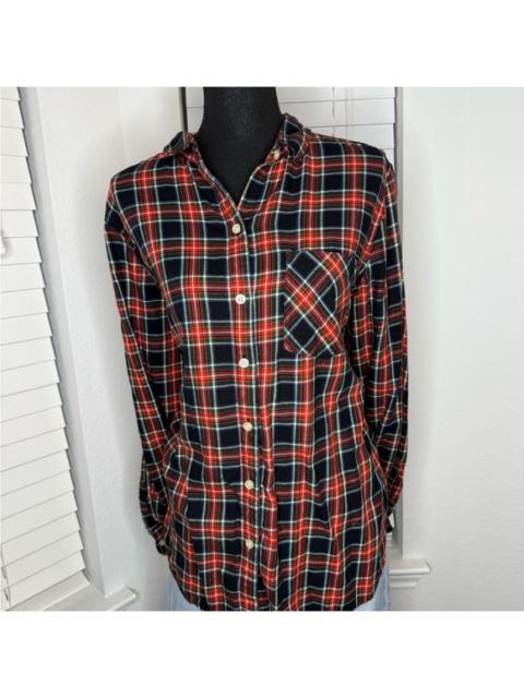Other Designers Old Navy Women's Plaid Button-Down Shirt - Red and Black