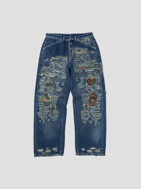 Thug Club VINTAGE-STITCHED CAMO DENIM PANTS