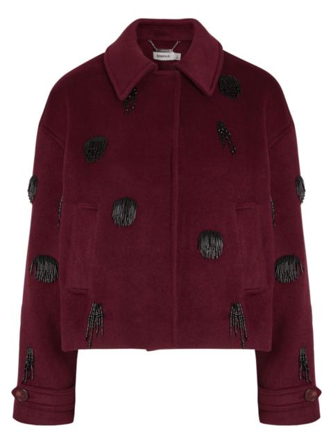 SIMKHAI Simkhai Katya Bead-embellished Wool-blend Jacket