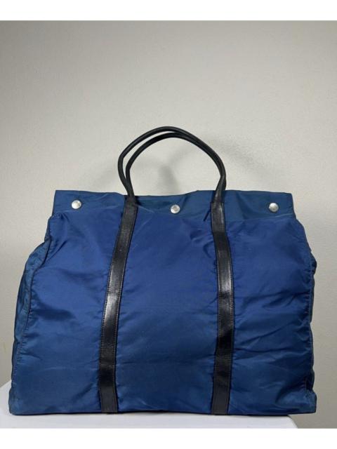 Prada PRADA Nylon Leather Tote Bag Auth Blue