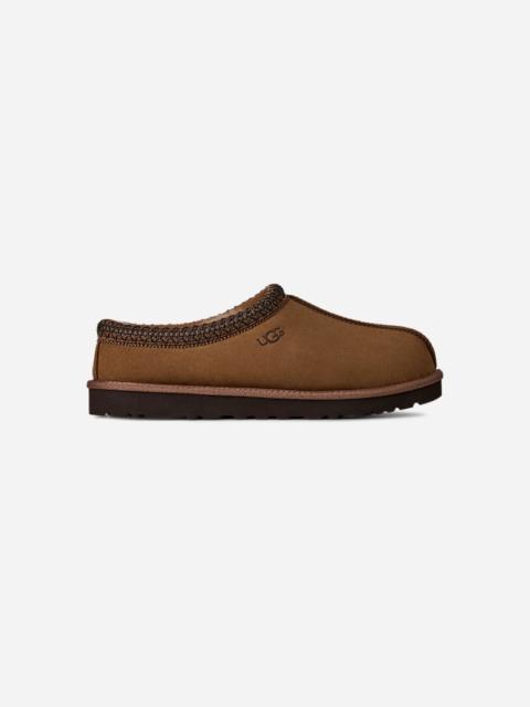 UGG ® Men's Tasman II Nubuck Sheepskin Slippers in Dark Chestnut